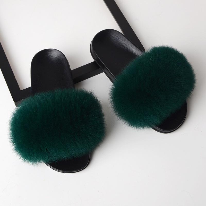 Elegant And Comfortable Women's Girls' Fur Slides With Soft Fuzzy Furry Slippers