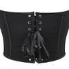 Vintage Print Strapless Boned Corset Tight Waist Shaping Body Shaper