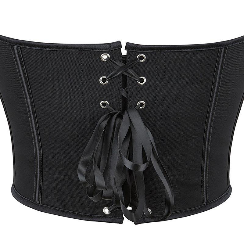 Vintage Print Strapless Boned Corset Tight Waist Shaping Body Shaper