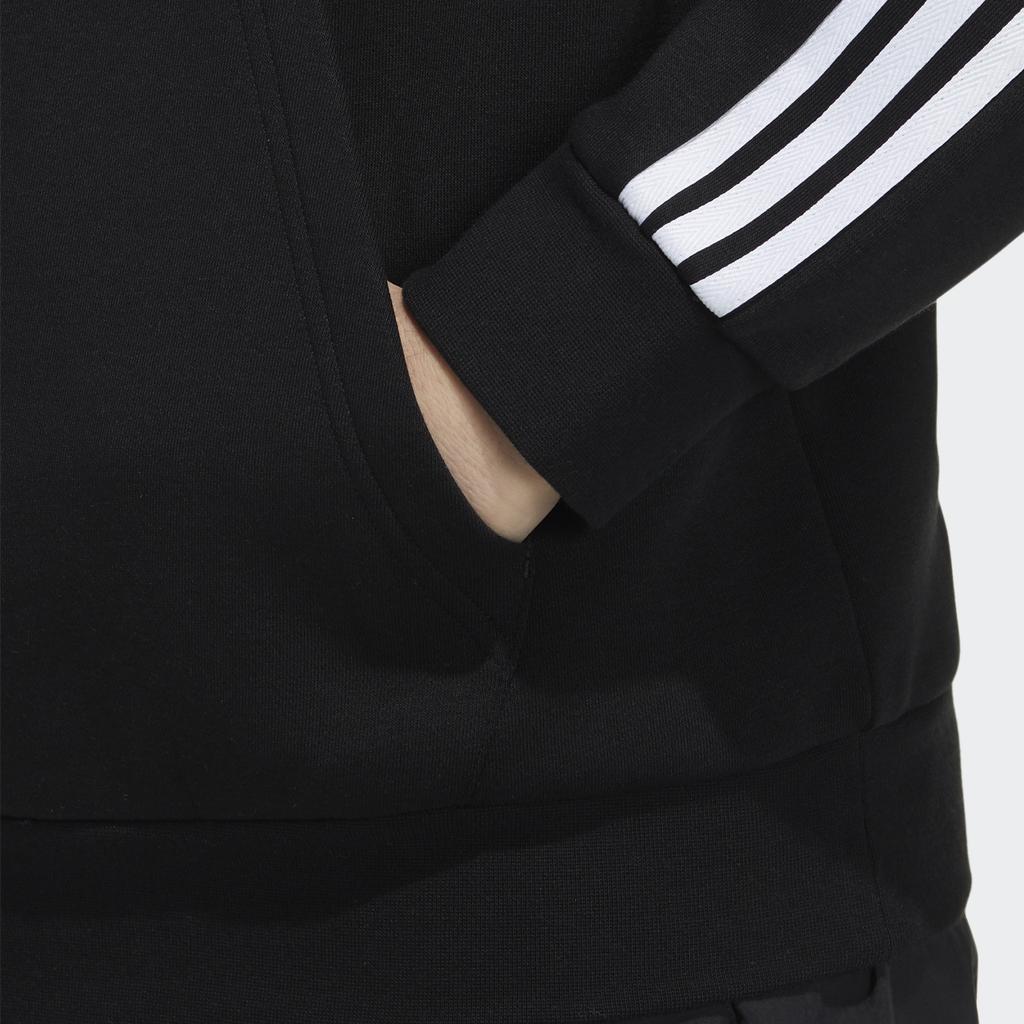 adidas Neo 3-Stripes Fleece Hoodie Men Tops Black H14202