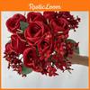 Elegant Silk Rose Bouquet With Realistic Design For Wedding Decor And Photography Props