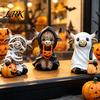 Whimsical Halloween Table Decor Highland Cow Statue Decor, Funny Resin Ghost Figurine for Home Mantel Decorations Office Tiered Tray Desk Shelf
