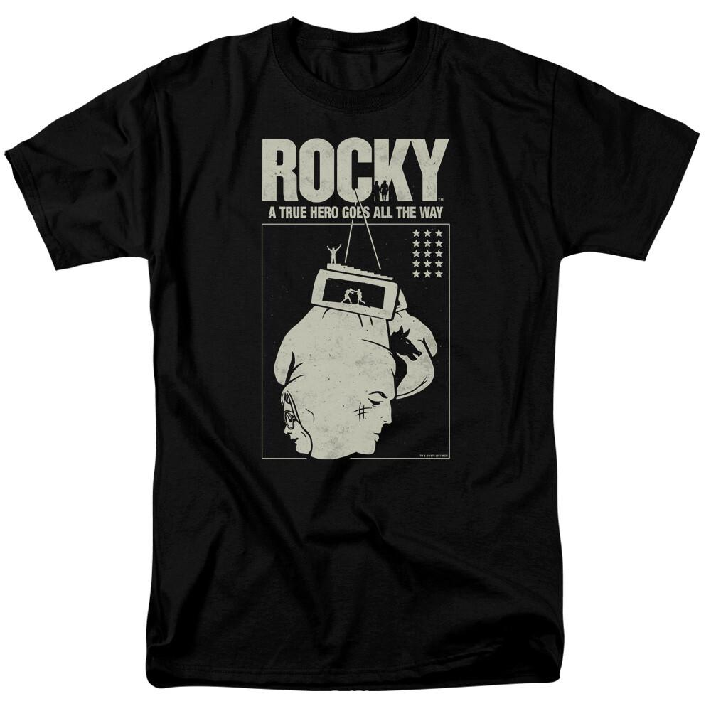 26 Rocky The Hero T Shirt Mens Licensed Boxing Movie Creed Balboa Black Unisex T-Shirt M