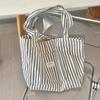 Women's Tote Bag Striped Canvas Casual Handbags For Women Simple Shopping Large Capacity Woman Shopper School Shoulder Bag AVE