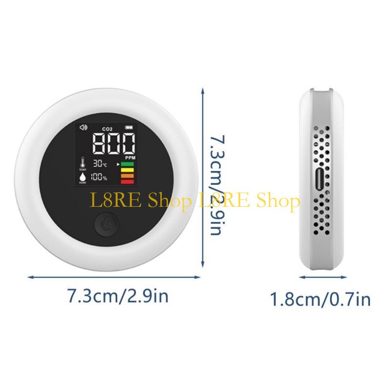L8RE Portable Air Quality Monitor Mini CO2 Detector Temperature Humidity Meter Carbon Dioxide Tester ABS Material for CO2