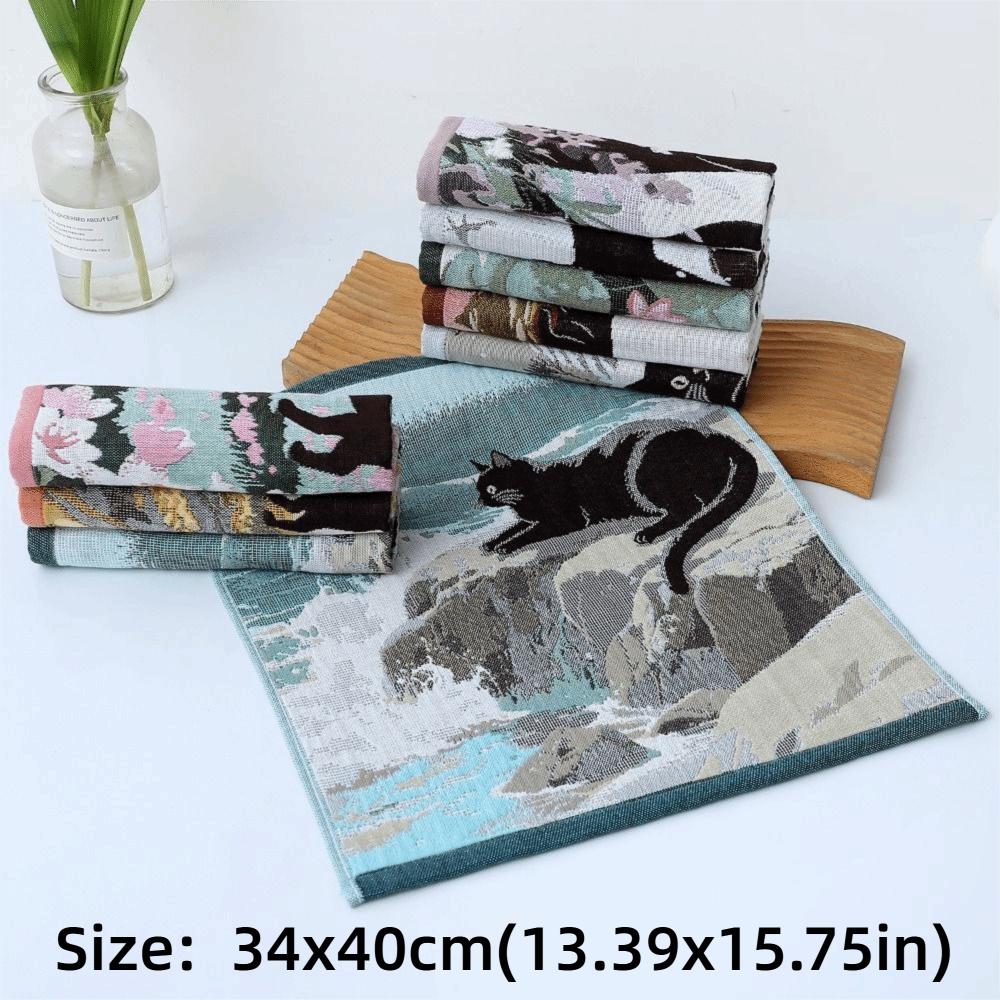 New 34x40cm Large Hand Towel 4 Layer Cotton Gauze Quick Dry Pure Cotton Dish Cloth Decorative Tea Towel Home Restaurant