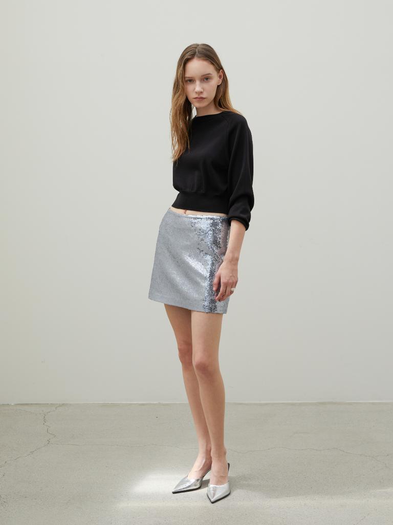 Bundak Saints Sequin Mini Skirt Silver