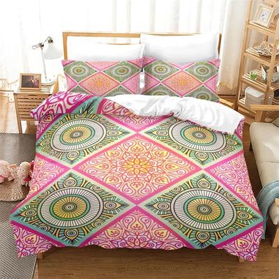 Mandala Blumig Bettbezug Böhmische Blumen Bettwäsche Set Mikrofaser Exotisch Geometrisch Steppdeckenbezug Einzelbett Doppelbett Für Kinder Erwachsene Dekor