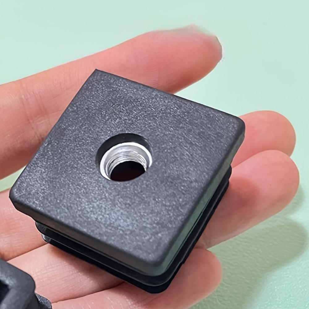 10 Pcs M8 Rubber Square Tube Plastic End Caps for Chair Table Legs Protective Pipe Plugs for Furniture Flooring Protection