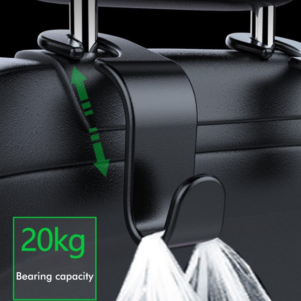4 Stück Autositz-Kopfstützenhaken, Rücksitz-Aufhänger, Aufbewahrungs-Organizer für Handtasche, Geldbörse, Mantel, Kleidung