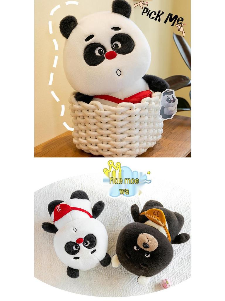 Panda Bamboo Plush Toy: Cute Backpack, Bear Pillow, Claw Machine Doll Gift