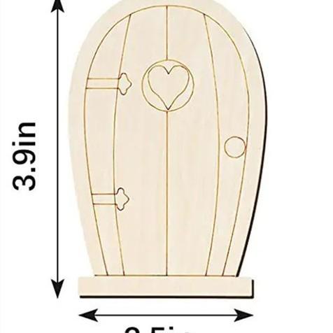 10pcs Fairy Door Miniature Wooden Garden Doors Windows Unfinished Window Mini House DIY Craft for Wall Home Party Decoration