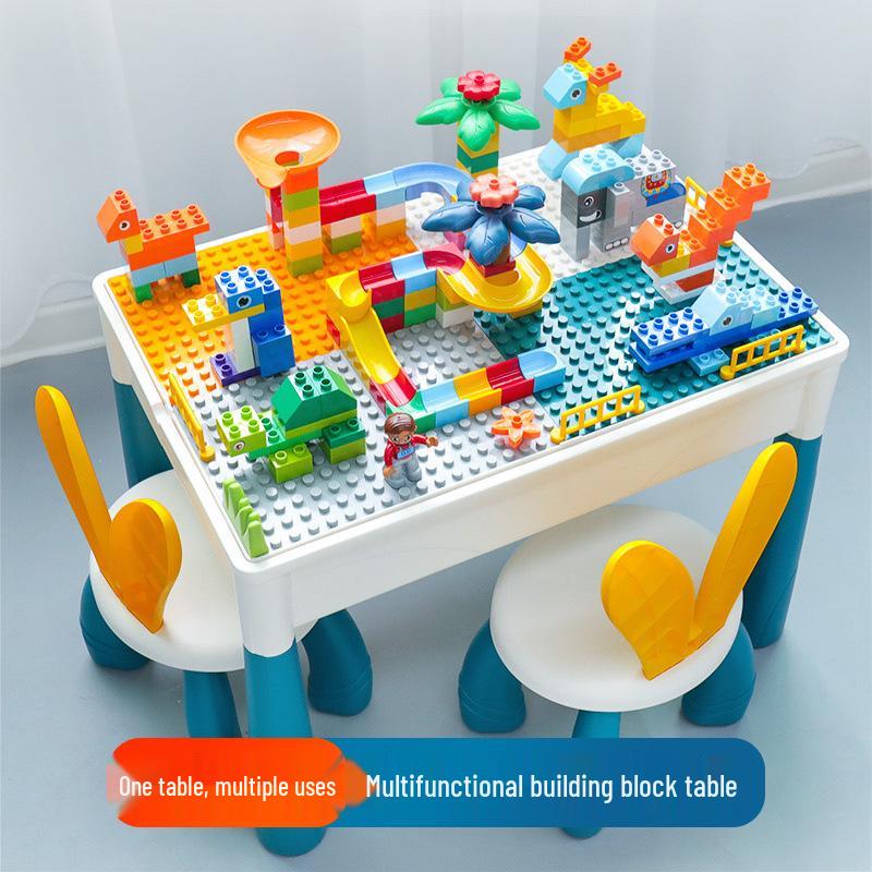 Large Particle Multifunctional Building Blocks Table for Early Education Games