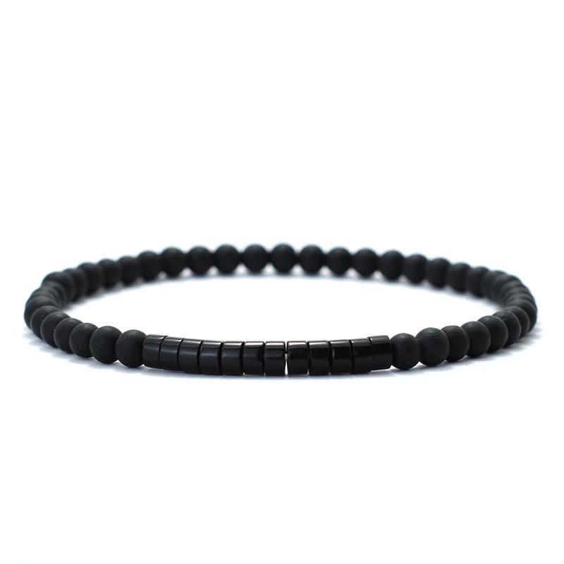 Nuovo braccialetto minimalista con perline da 4 mm, unisex, con piccola pietra in onice imperatore, per meditazione, yoga, coppia, braccialetti Pulsera