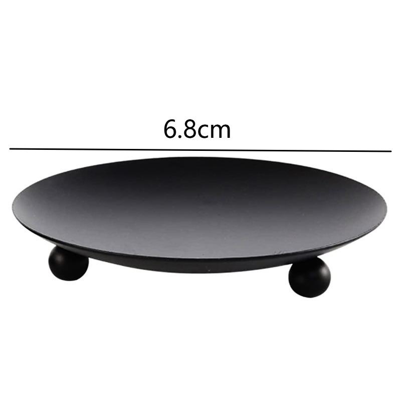 1Pc Iron Plate Candle Holder Decorative Pillar Candle Plate Pedestal Candle Stand For Wax Candles Spa Wedding Birthdays Party