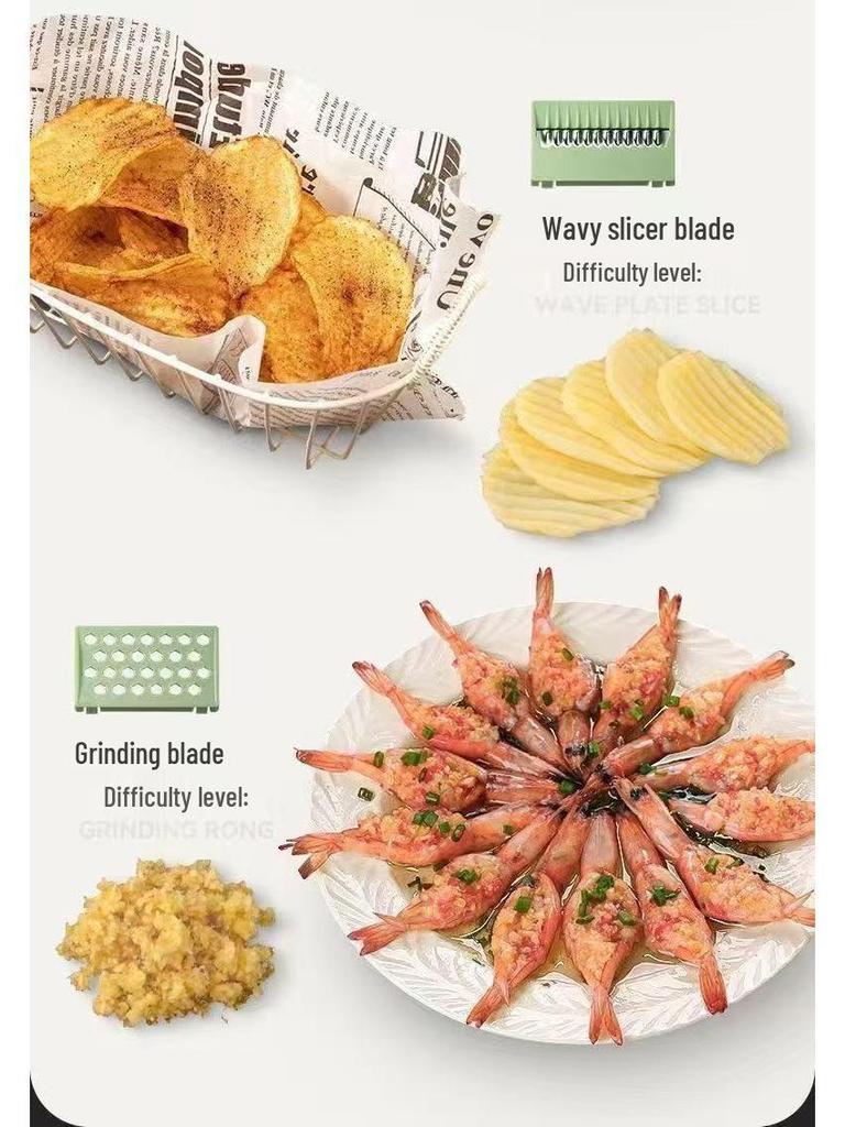 Stainless Steel Multi-Functional Vegetable Cutter & Grater with Hand Guard