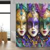 Colorful Carnival Masks Waterproof Shower Curtain For Modern Bathroom Decor, Stylish And Durable, Perfect For Home Use