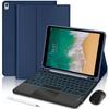 Custodia con Tastiera per iPad Air 3 10,5" / iPad Pro 10,5" - Pelle PU Blu Navy con Tastiera Retroilluminata + Mouse + Stylus