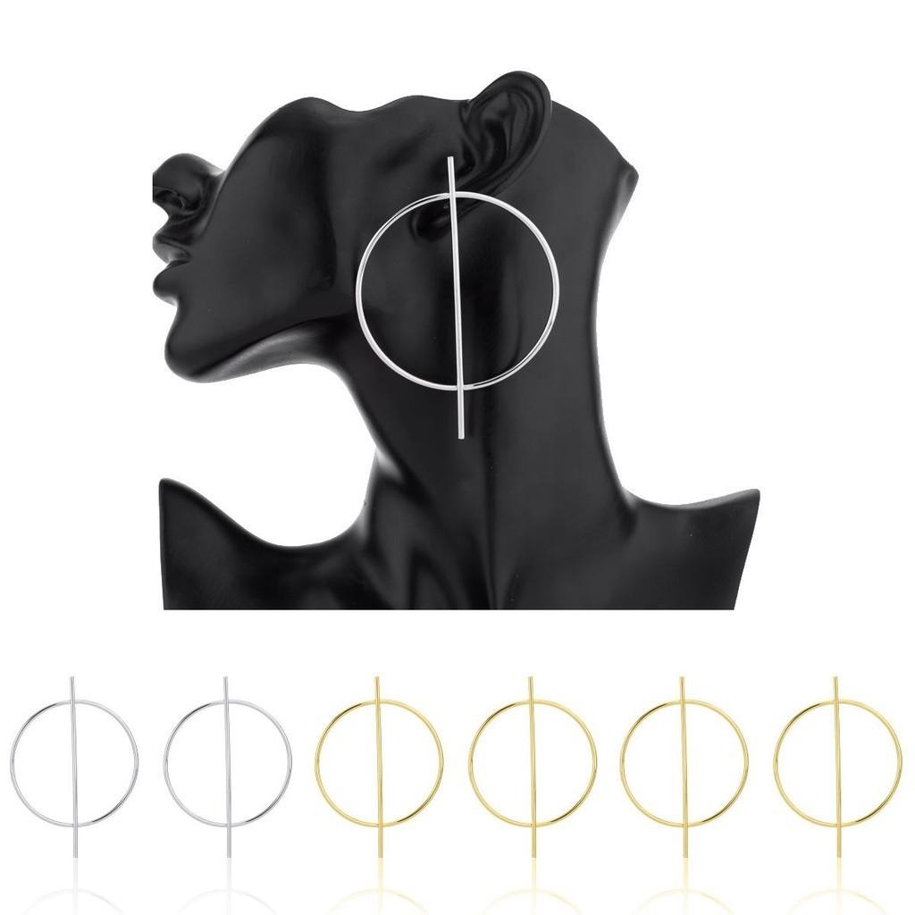 Geometric Trendy Hoop Earrings Minimalist Alloy Statement Jewelry For Women