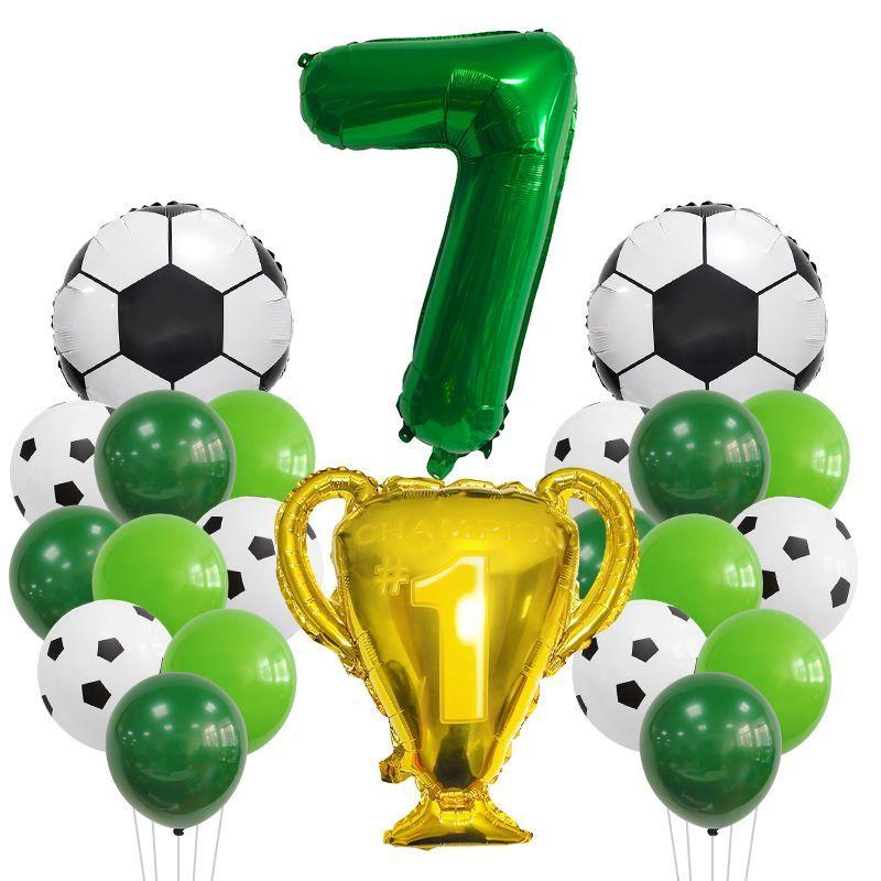 Football Championship Trophy, Balloon Set, Aluminum Film, Children and Boys' Birthday Party, World Cup Birthday Decoration