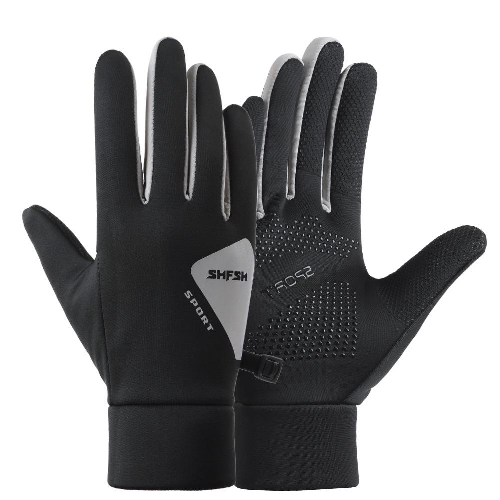 Men's & Women's Warm Waterproof Touchscreen Cycling & Ski Gloves - Fleece-Lined, Non-Slip, Color Block Design for Autumn & Winter Outdoors