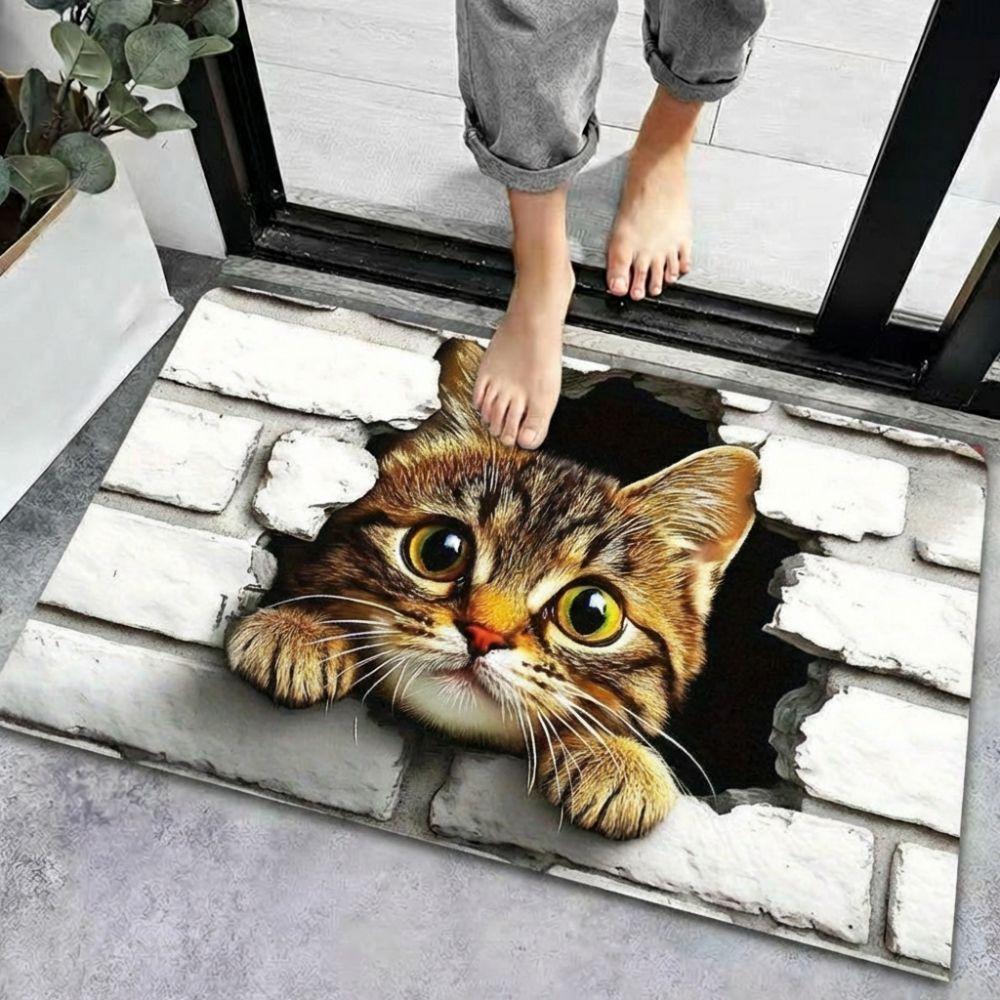 Non-slip Optical Illusion Doormat 3D Flat Bedroom Door Rug Creativity Bathroom Carpet Home Decor
