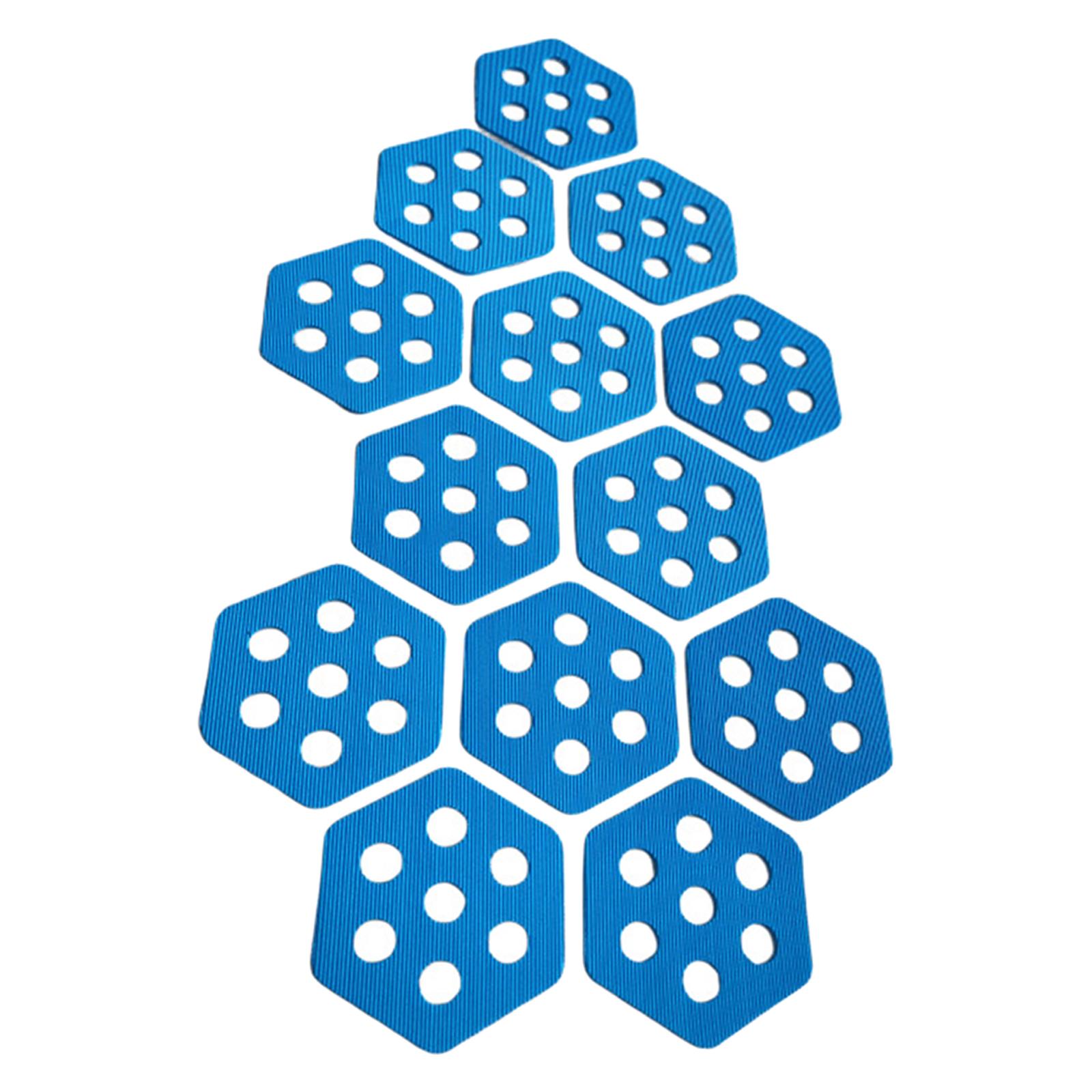 12Pcs Hexagon Surfboard Pads Deck Pads Premium Professional Surfpad Non Slip Mat for Paddleboard Water Sports Skimboard