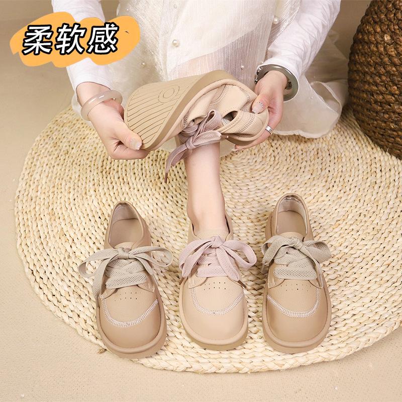 Retro Boken Shoes Women's 2024 Spring New Versatile Ins One-pedal Doudou Shoes Japanese Bread Ugly Cute Single Shoes