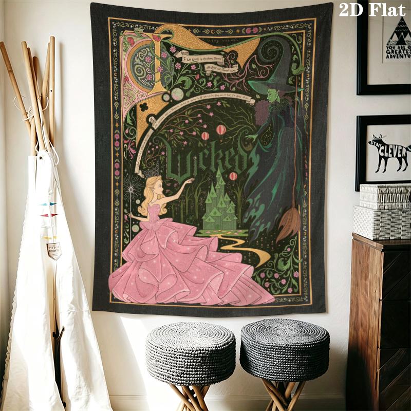 WICKED Wall Tapestry Aesthetic Wall Hanging Printed Fabric Blanket Decorative Tapestries for Bedroom Living Room Home Decor