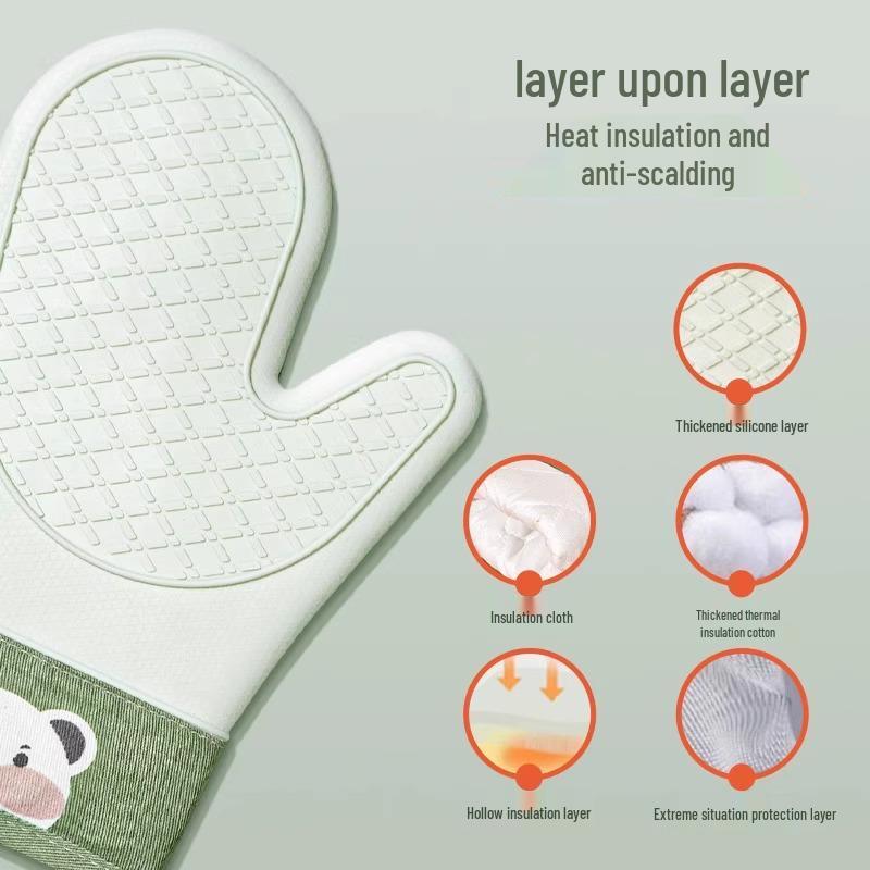 Guanti da forno in silicone resistenti al calore: Antiscivolo, Spesso, Impermeabile, Protezione Anti-Scottatura