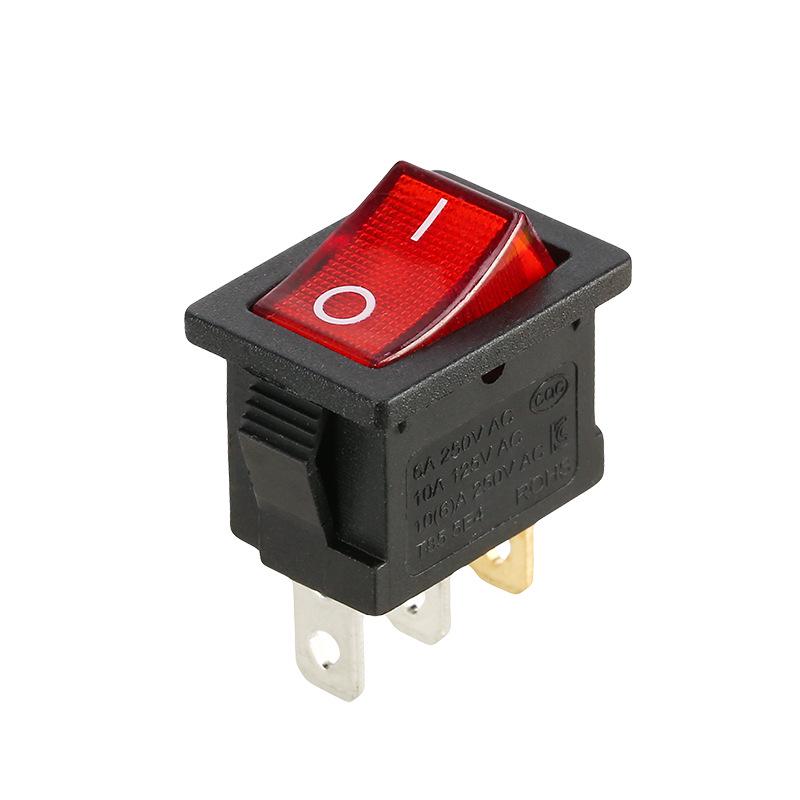KCD1 Red 3-Position Square Rocker Switch