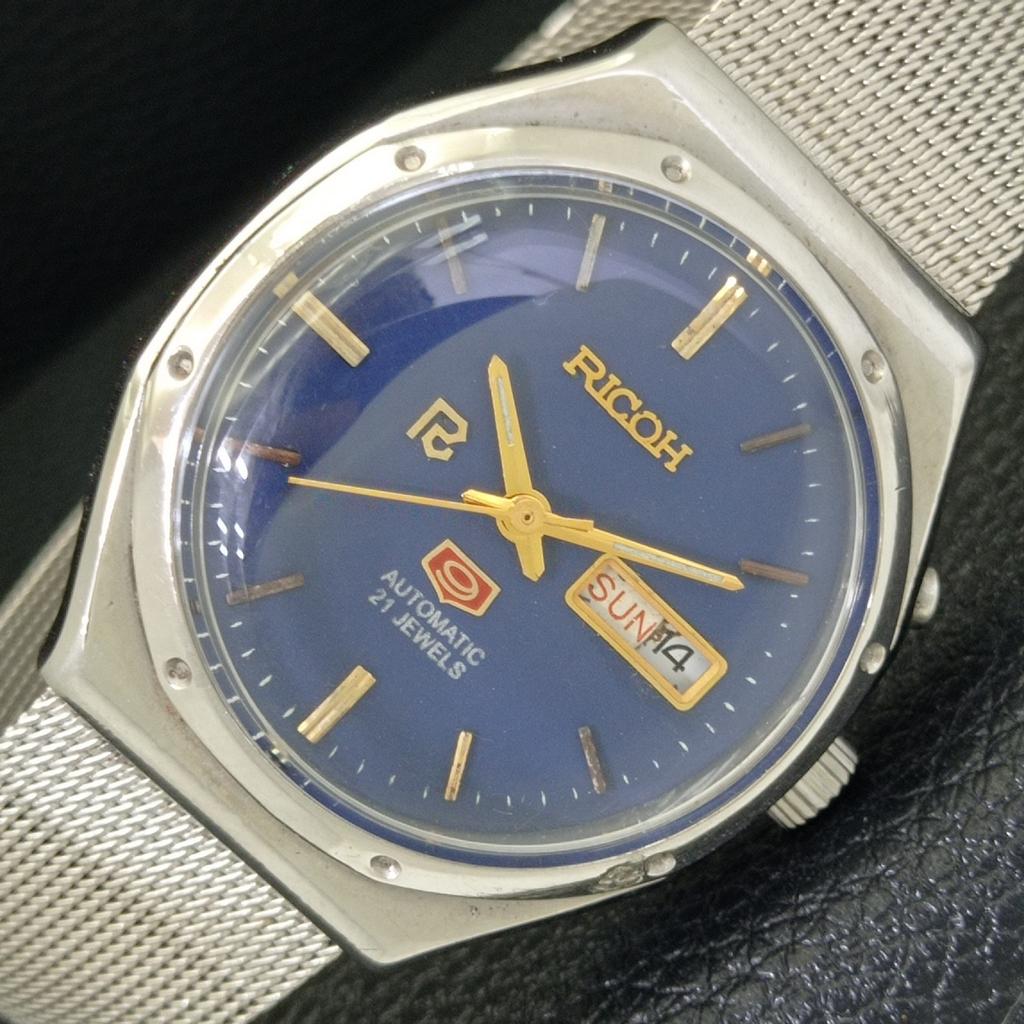 

ВИНТАЖНЫЕ АВТОМАТИЧЕСКИЕ ЧАСЫ RICOH R31 ЯПОНИЯ МУЖСКИЕ СИНИЙ ЦИФЕРБЛАТ a500622-5 R153-a500622