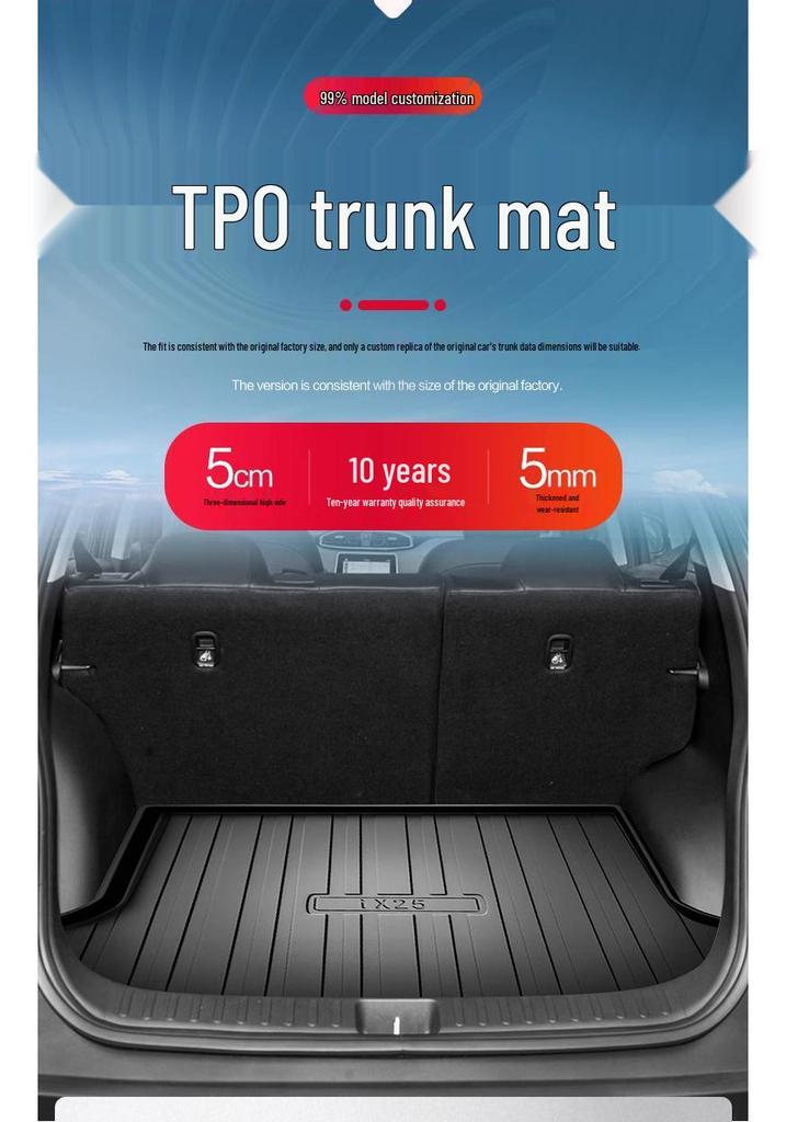 Waterproof Trunk Mat for Beijing Hyundai ix25 - Tail Box Accessory & Car Decor