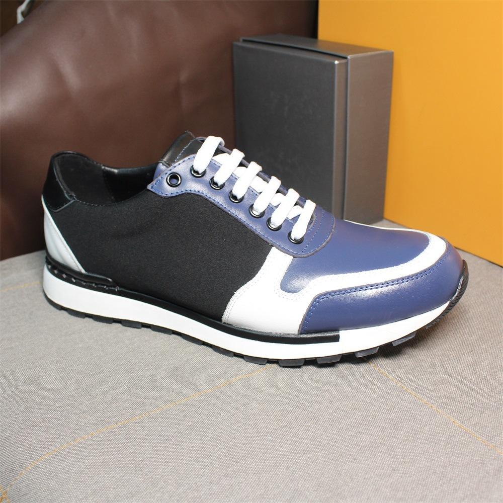 New Men'S Shoes Casual Versatile Breathable Lace-Up Leather Cowhide Sports Shoes Trendy Platform Business Running Shoes