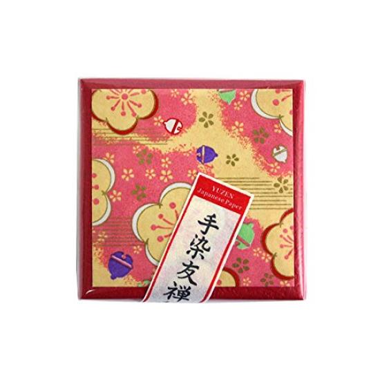 Yuzen Paper Origami 100 Sheets Boxed (Bean) Red,