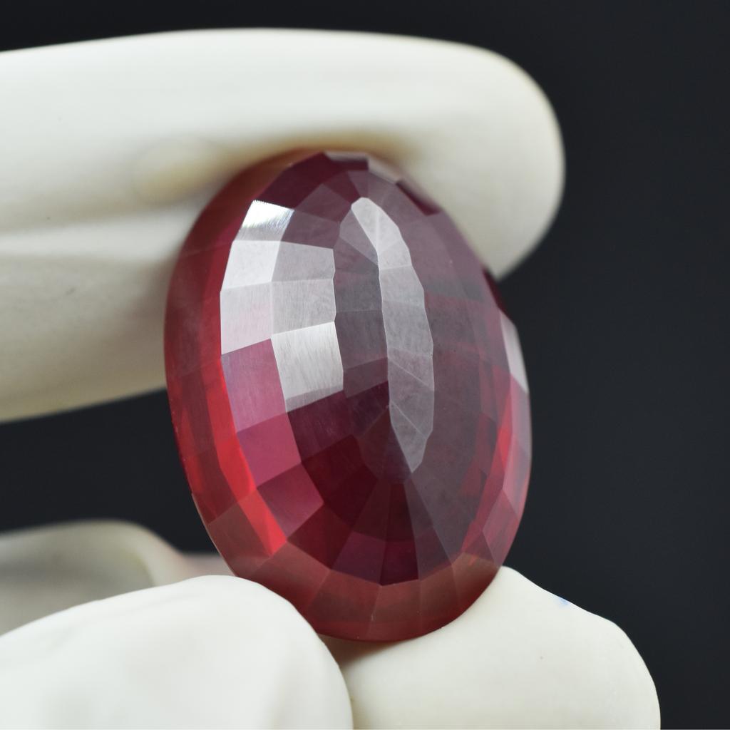 Bloody Red Ruby Rare Natural Oval Cut 57.58 Ct Loose Gemstone CERTIFIED For Ring AR-1458