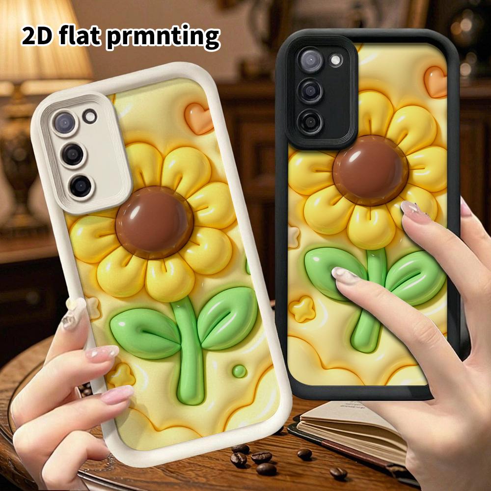 Phone case: 2D flat, suitable for Samsung Galaxy A34 A35 M05 M06 S20 S22 S21 FE Plus 5G protective case, sunflower, Christmas and Halloween, perfect h