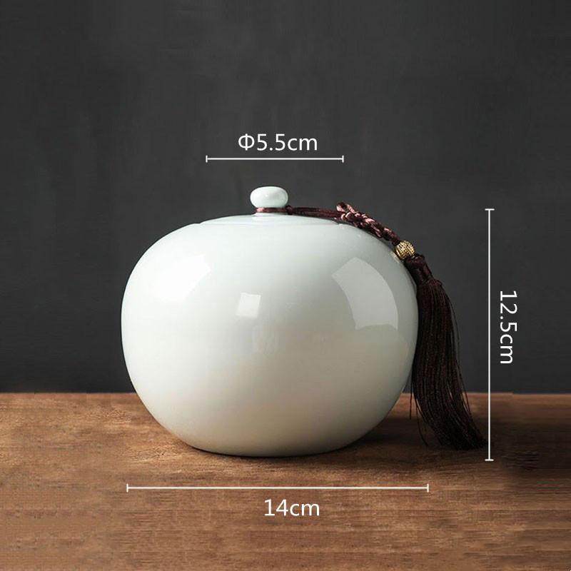 Ceramic Tea Pot Round Storage Airtight Container Chinese Vintage Bottle General Can Caddy Organizer