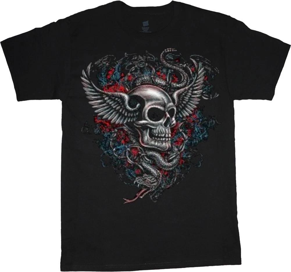 Sale: Men s 6XL - Mens Graphic Tees Winged Skull Shirts Mens Tees Clearance M