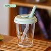 Large Water Milk Bottle Cup with Straw Coffee Cup Portable Glass Water Cup  For Sports Camping