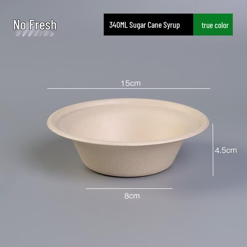 Nuoxian 340ml Natural Pulp Disposable Paper Bowls - 100 Count