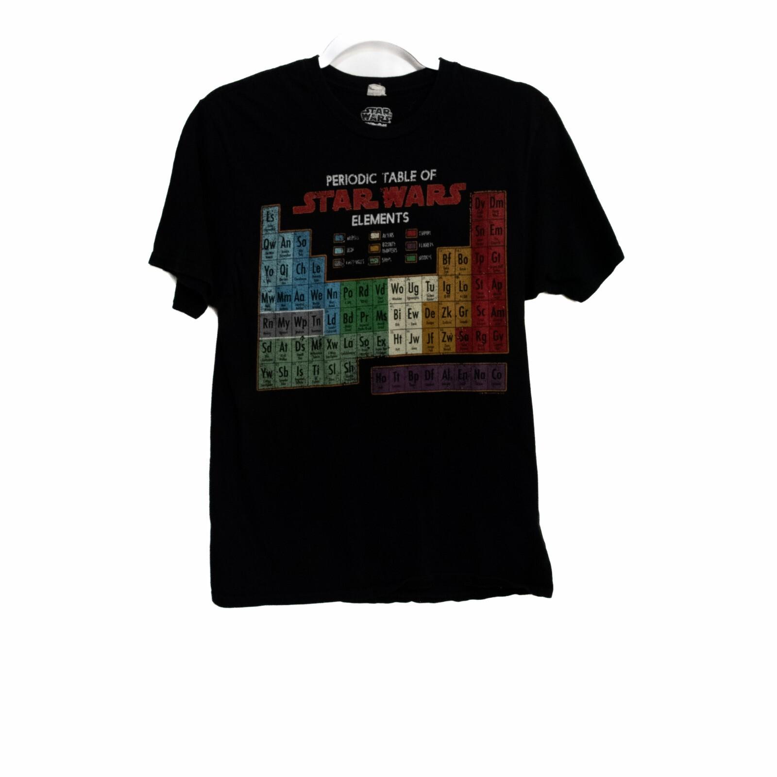 Star Wars Black T Shirt Periodic Table of Elements Graphic Print Short Sleeve M M