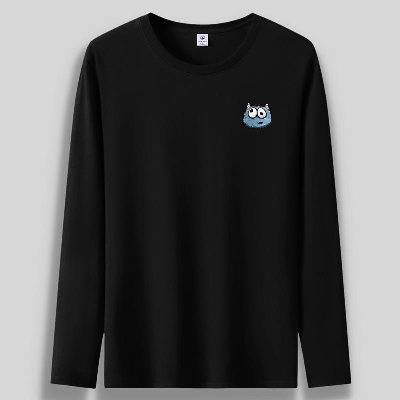 

Футболка с длинными рукавами и рисунком клоуна большого размера из чистого хлопка для мужчин, повседневная рубашка-пуловер S-5XL S чёрный