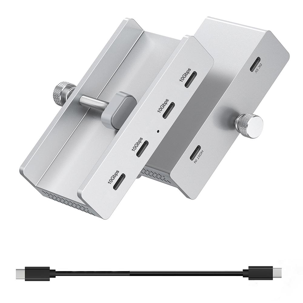 YW-HCL-4C-Pro 4 Ports USB C 3.1 Hub 10Gbps High Speed Data Transfer Clip On External Dock Station