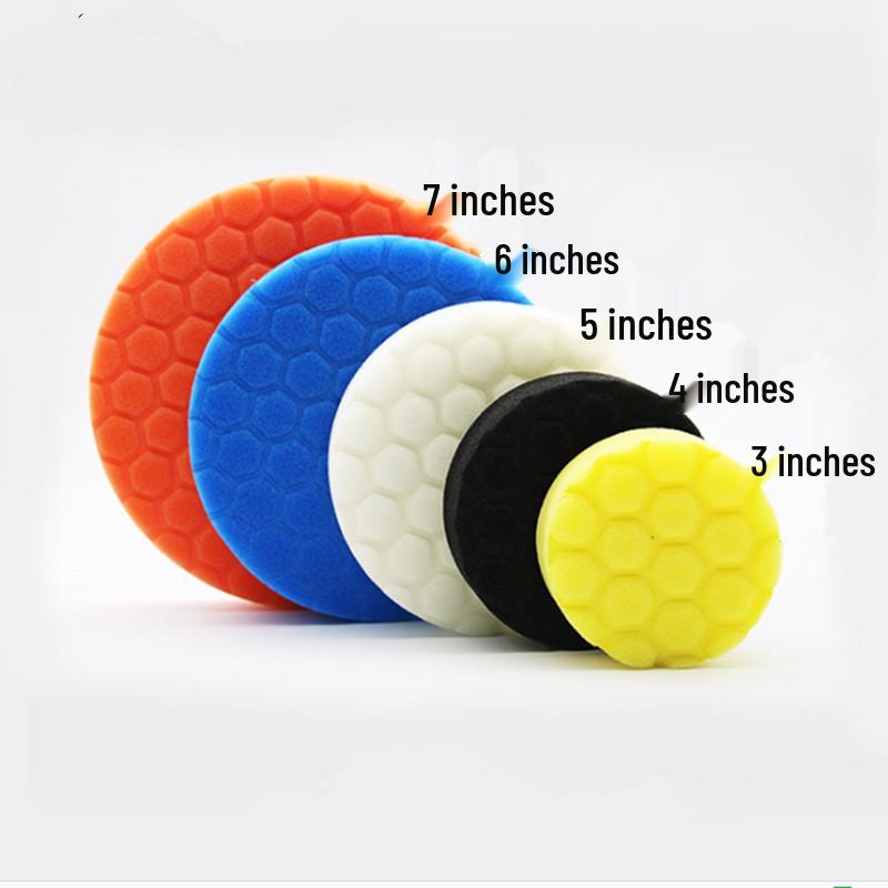 34" Hexagon Pattern Car Polishing Pad Set - Indented Sponge for Detailing & Waxing