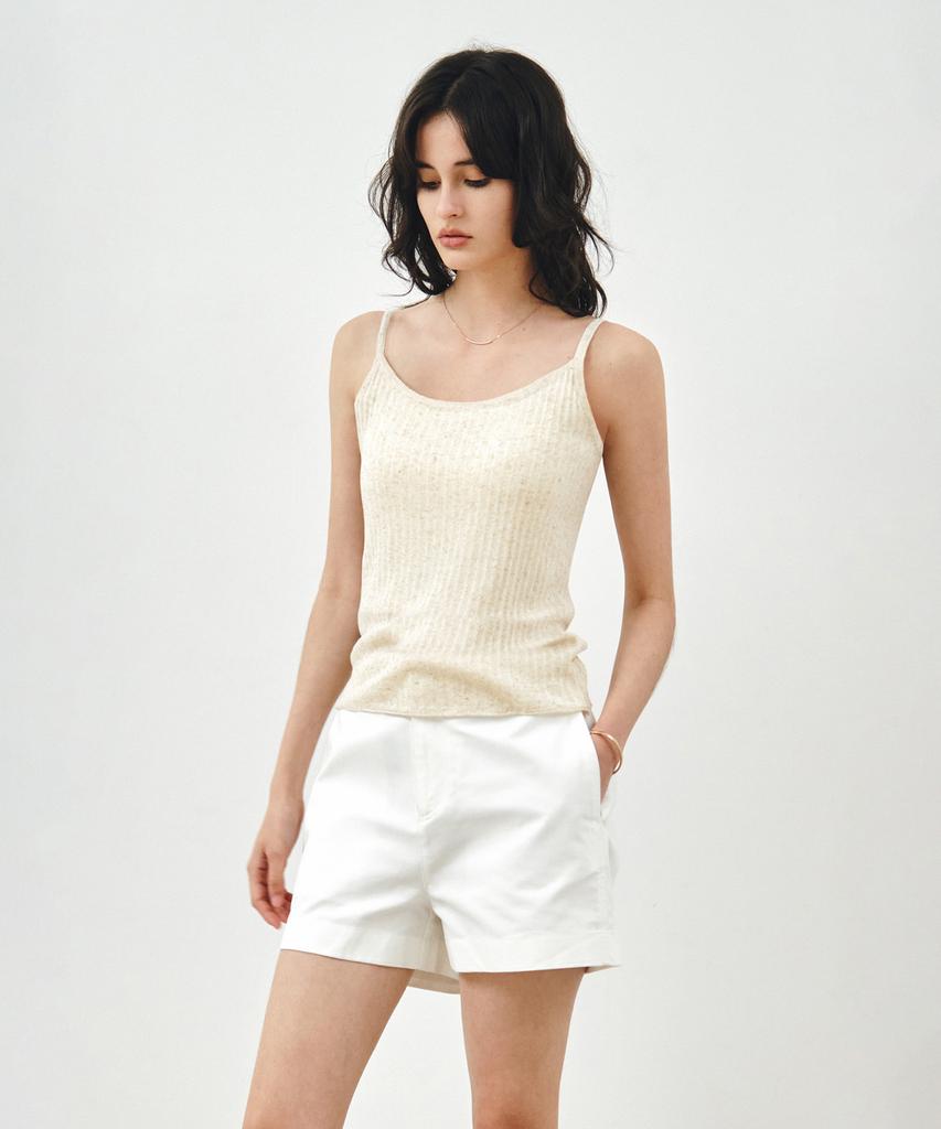 MONGDOL [Set] Sheer Linen Wrap Knit & Sleeveless Oatmeal Mdkt124Oatmeal