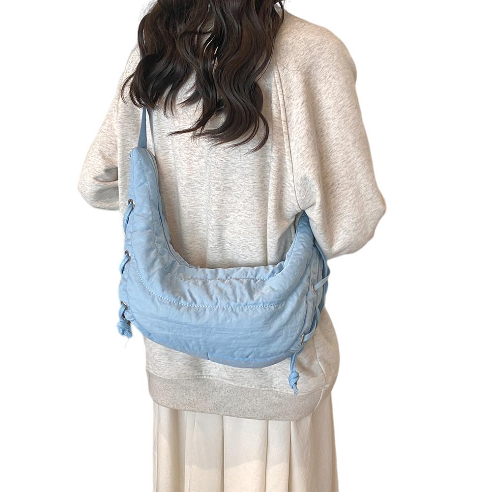 Women Fashion Shoulder Bag Large Capacity Crescent Crossbody Bag Adjustable Strap Daily Messenger Bag Simple Satchel Bag