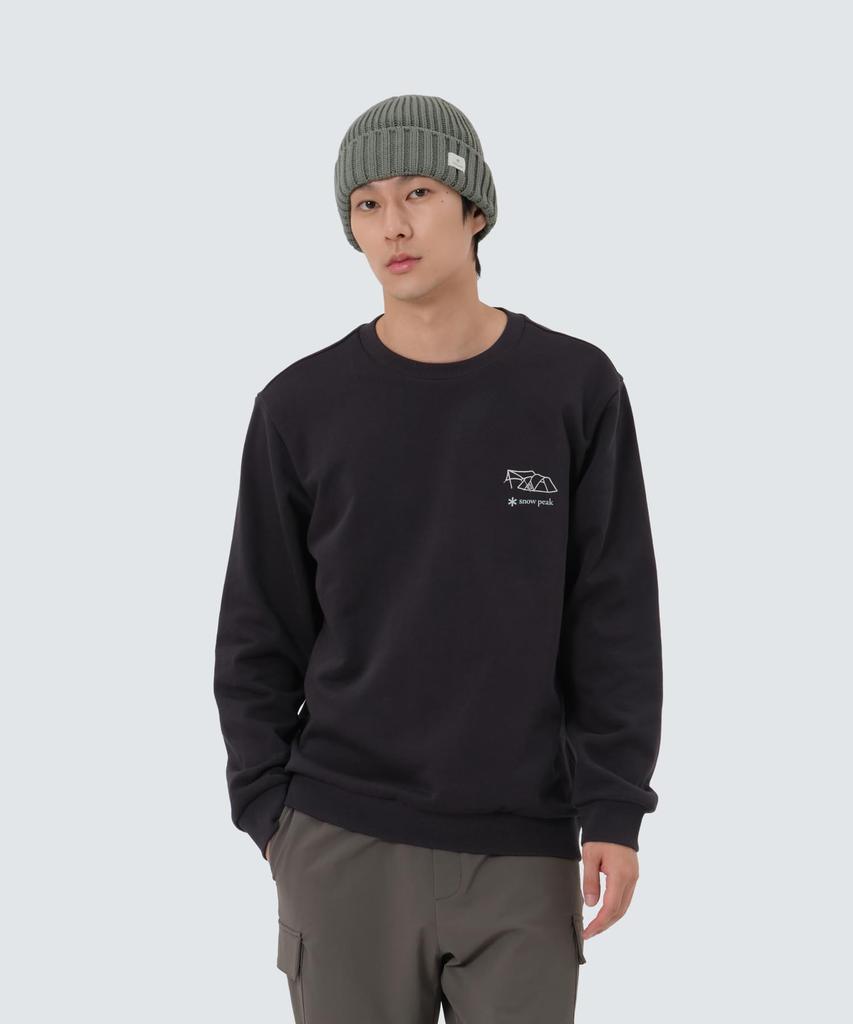 Snow Peak Graphic Sweatshirt and Dark Size M GS-S25FMFHT62, Men's Women's Sweatshirt, Charcoal,
