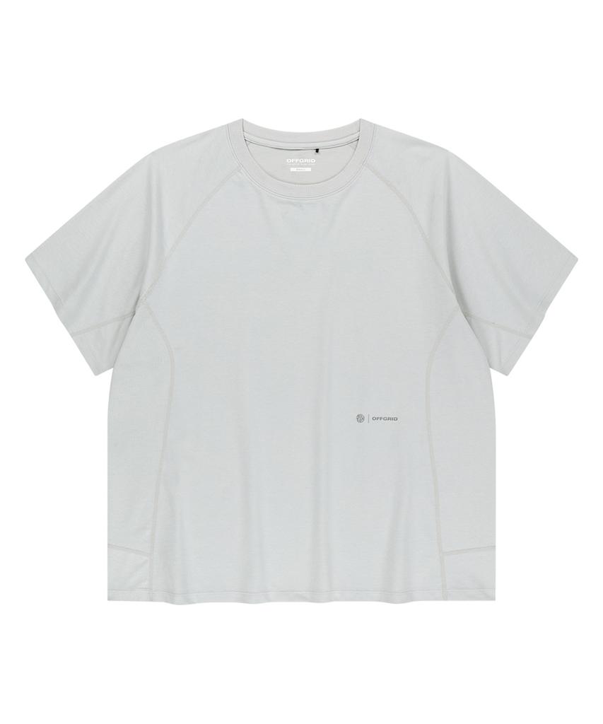 OFFGRID Breezex Aerocool Cutout Short Sleeve T-Shirt - Light Gray