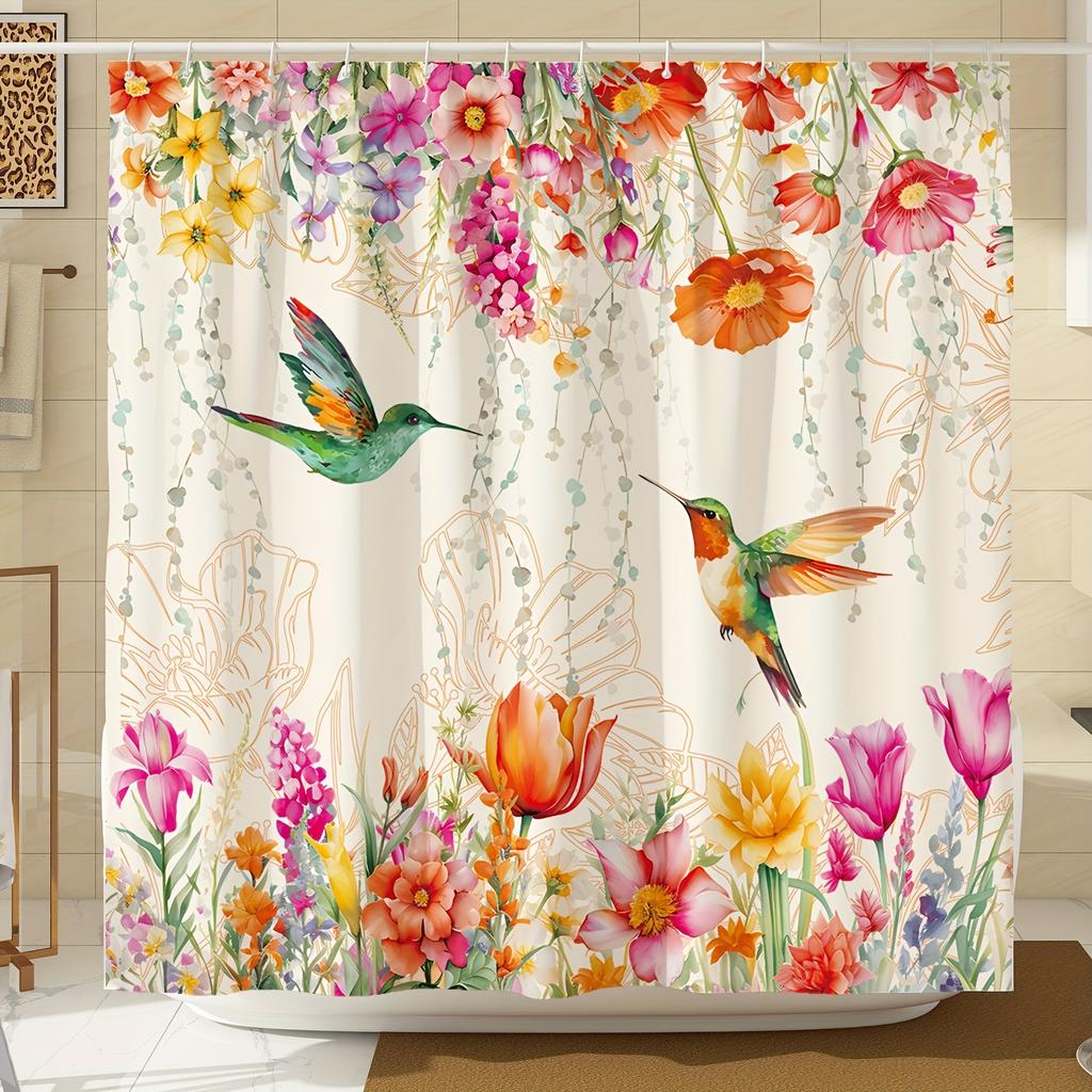 Whimsical Hummingbirds and Wildflowers Shower Curtain - Multi-Style Bath Decor, Perfect for Those Who Love Nature-Inspired